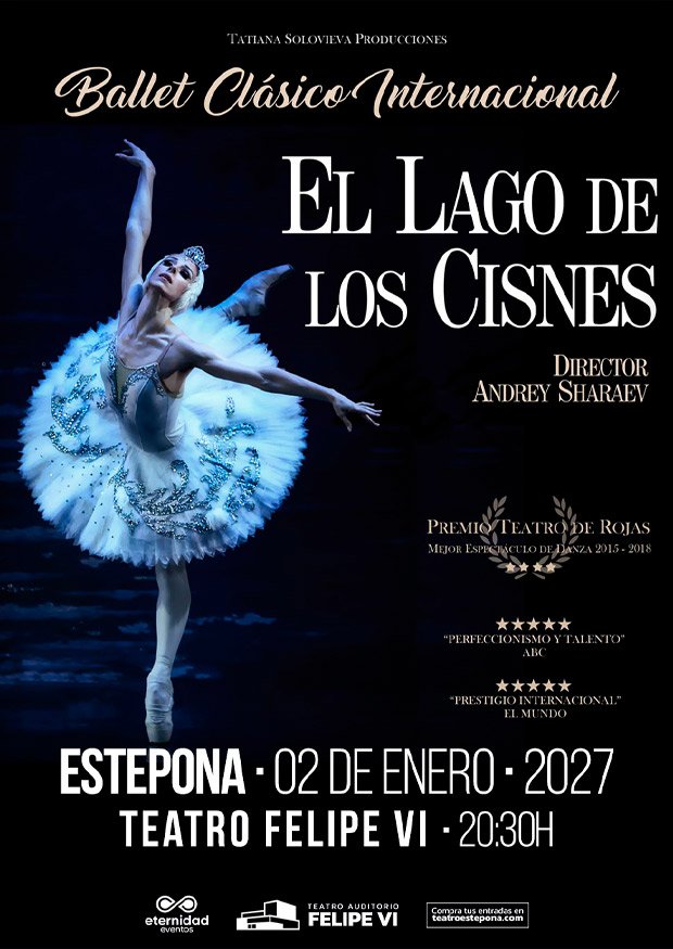Cartel de Ballet Clásico Internacional El Lago de los Cisnes — Auditorio Felipe VI, Estepona