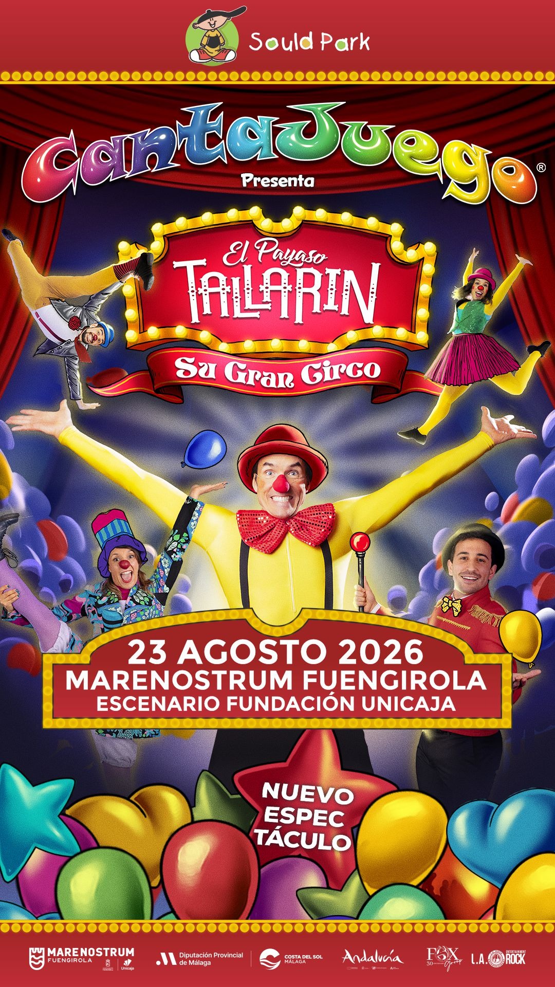Cartel de CantaJuego — El Payaso Tallarín — Marenostrum Fuengirola, Fuengirola