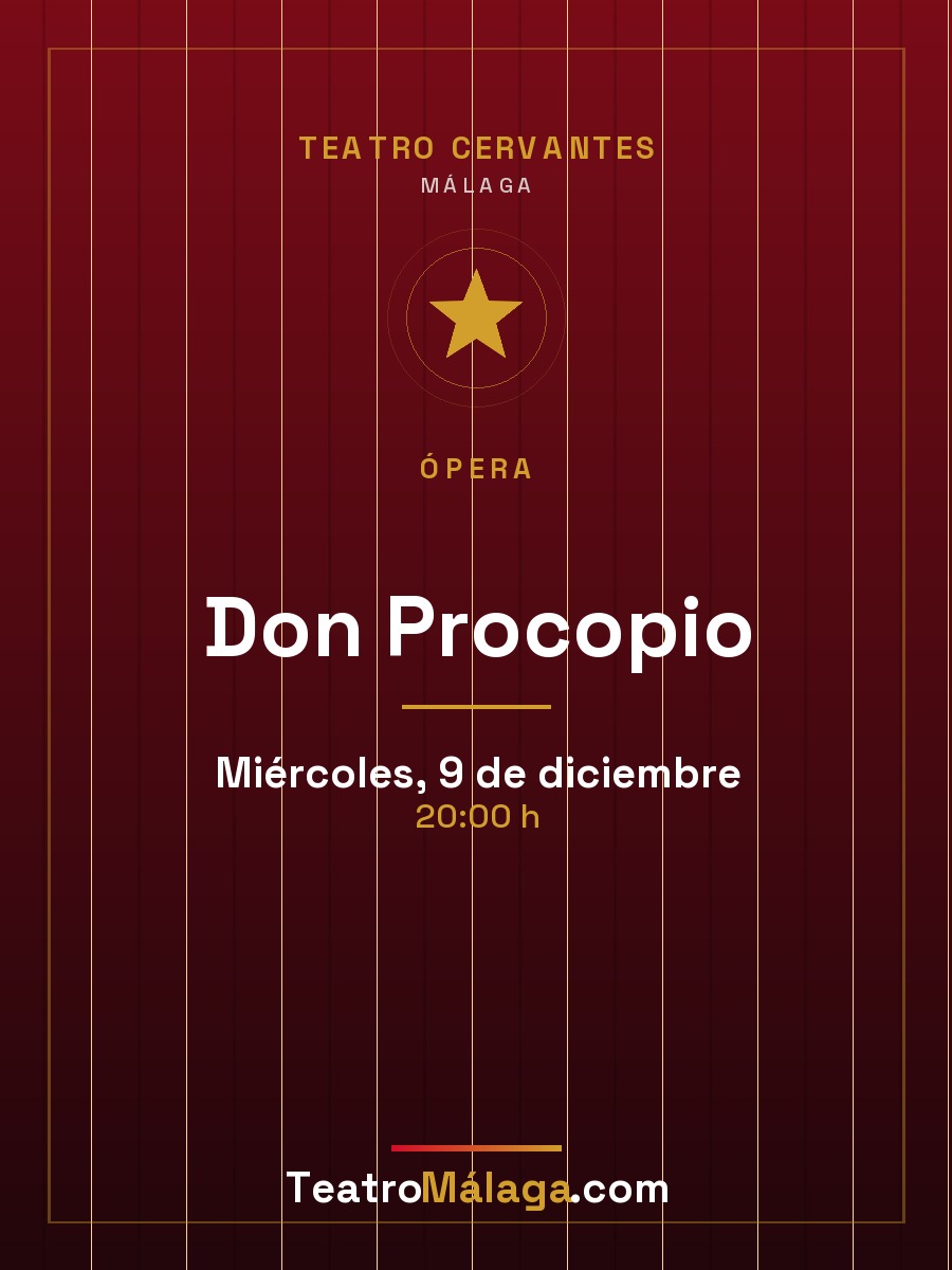 Cartel de Don Procopio — Teatro Cervantes, Málaga