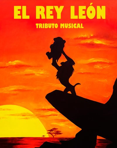 Cartel de El Rey León, tributo musical — Teatro Vicente Espinel, Ronda