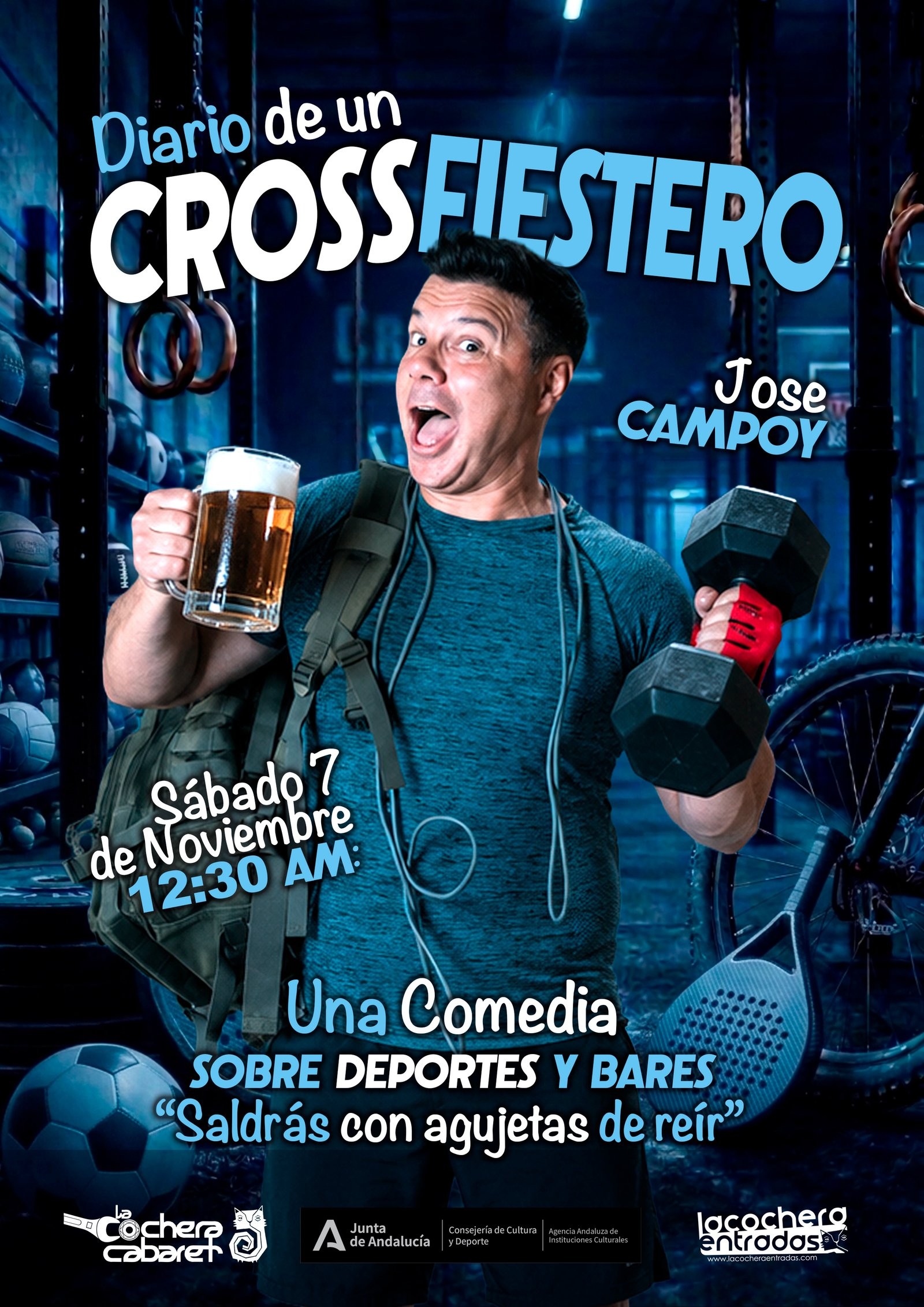 Cartel del Espectáculo de JOSÉ CAMPOY DIARIO DE UN CROSSFIESTERO en La Cochera Cabaret, Málaga — sábado, 7 de noviembre de 2026