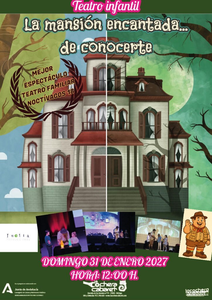 Cartel de LA MANSIÓN ENCANTADA DE CONOCERTE — La Cochera Cabaret, Málaga