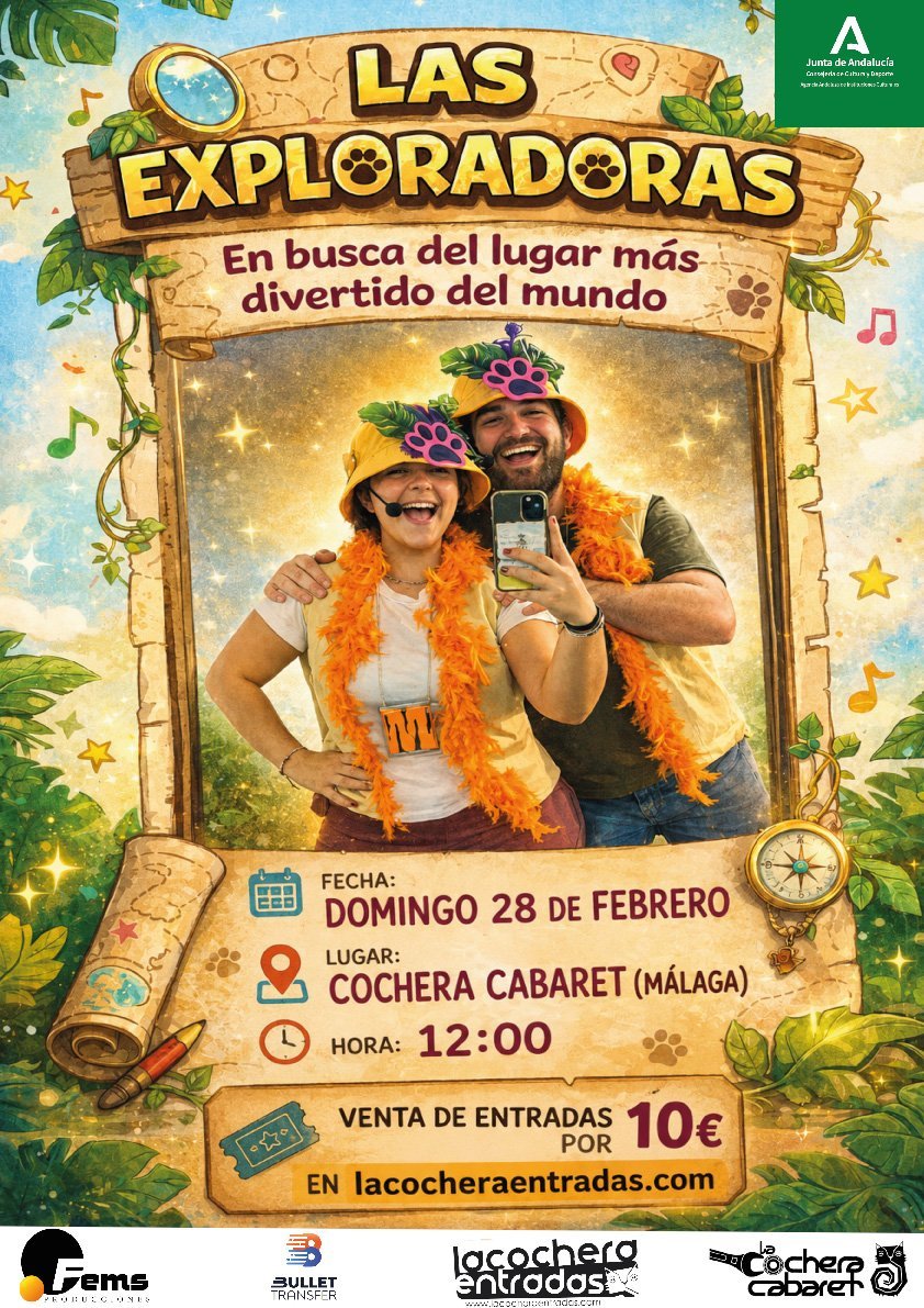 Cartel de LAS EXPLORADORAS — La Cochera Cabaret, Málaga