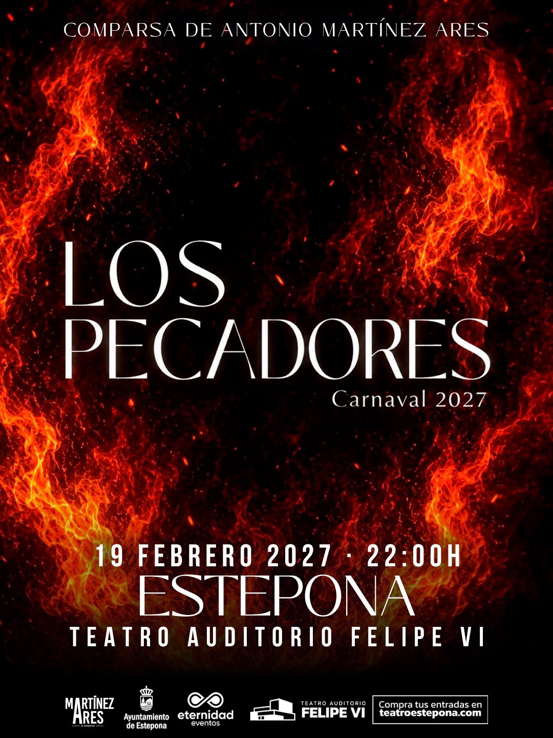 Cartel de Los Pecadores – Comparsa de Antonio Martínez Ares — Auditorio Felipe VI, Estepona