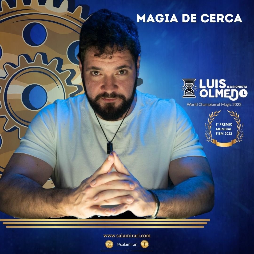 Cartel de Luis Olmedo – Magia de cerca (Campeón Mundial) — Sala Mirari, Málaga