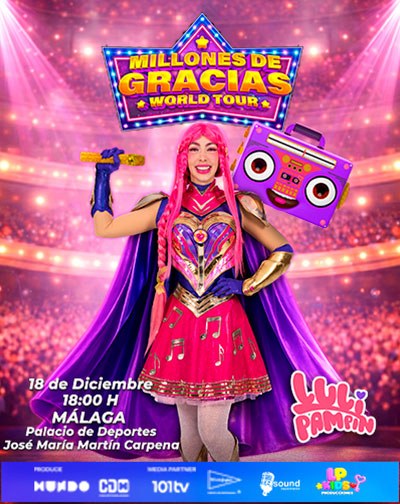 Cartel del Espectáculo de Luli Pampín en Palacio de Deportes José María Martín Carpena, Málaga — viernes, 18 de diciembre de 2026