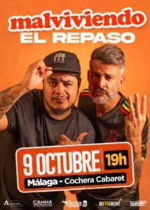 Cartel del Espectáculo de MALVIVIENDO: EL REPASO en La Cochera Cabaret, Málaga — viernes, 9 de octubre de 2026