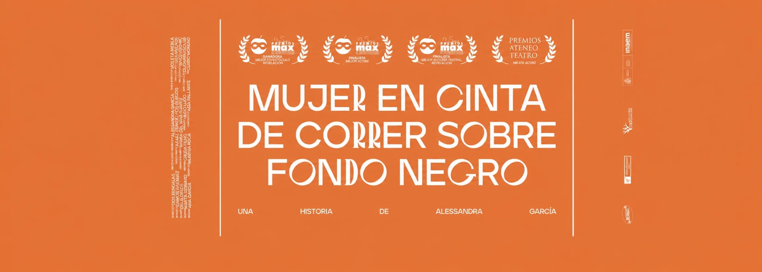 Cartel de Mujer en cinta de correr sobre fondo negro — Teatro del Soho CaixaBank, Málaga