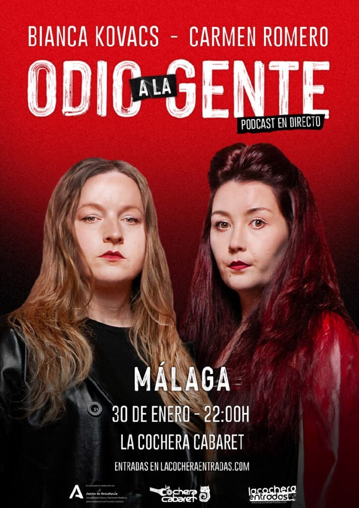 Cartel de ODIO A LA GENTE — La Cochera Cabaret, Málaga