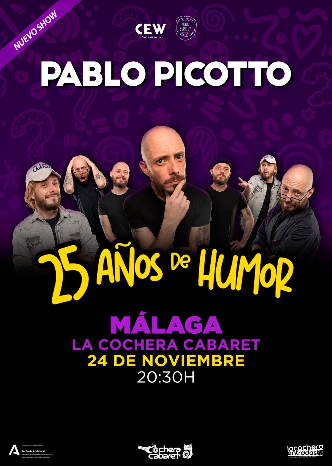 Cartel de PABLO PICOTTO – 25 AÑOS DE HUMOR — La Cochera Cabaret, Málaga