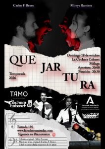 Cartel del Espectáculo de QUEJARTURA en La Cochera Cabaret, Málaga — domingo, 18 de octubre de 2026