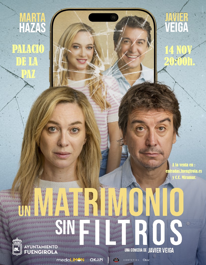 Cartel del Espectáculo de Un Matrimonio sin Filtros en Palacio de la Paz, Fuengirola — sábado, 14 de noviembre de 2026