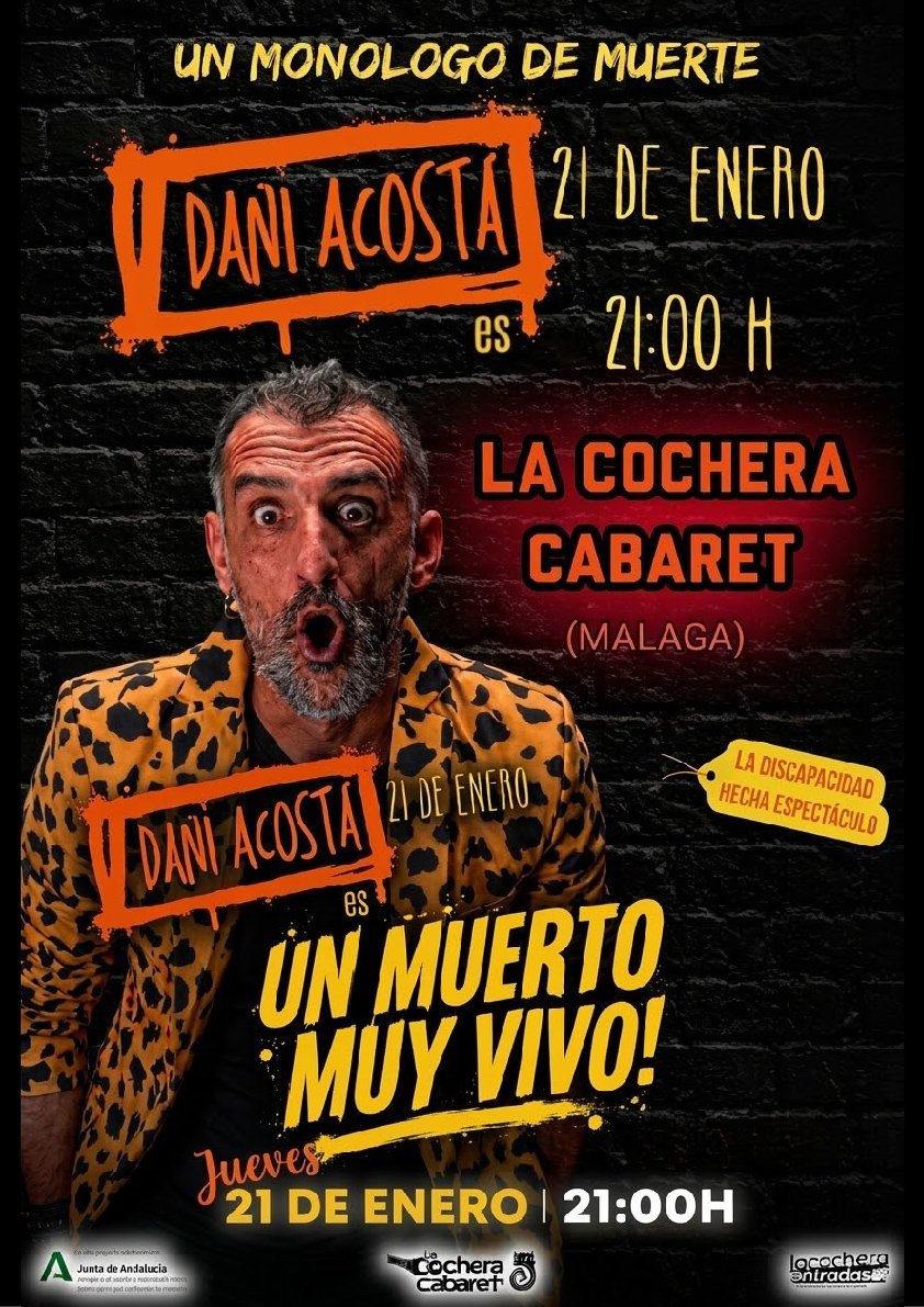 Cartel de UN MUERTO MUY VIVO — La Cochera Cabaret, Málaga